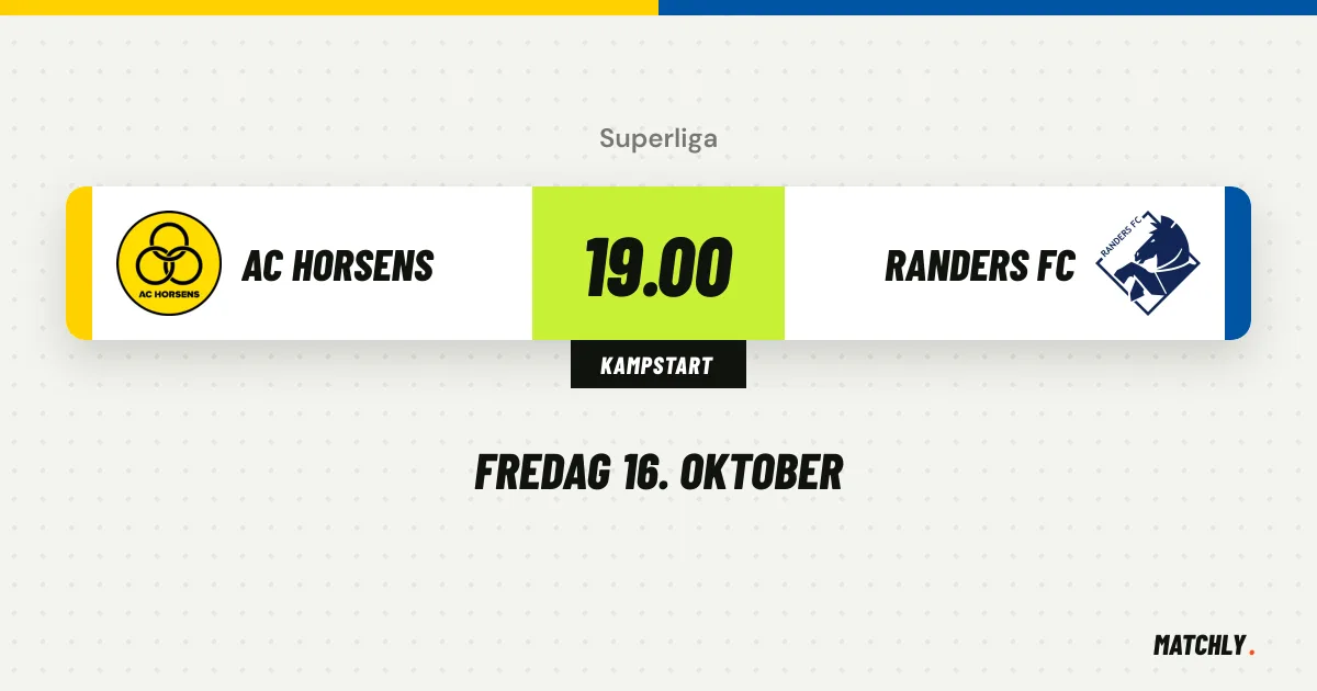 Grafik med AC Horsens mod Randers FC i Superligaen fredag 16. oktober kl. 19.00 på TV3 Sport