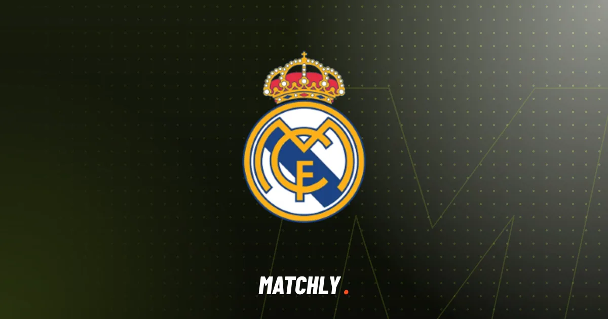 Real Madrids logo på Matchlys grafik til nyheden om Vinicius Júniors karantæne på fire kampe